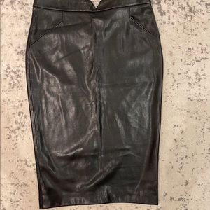 Zara High-Waisted Faux Leather Knee-High Skirt